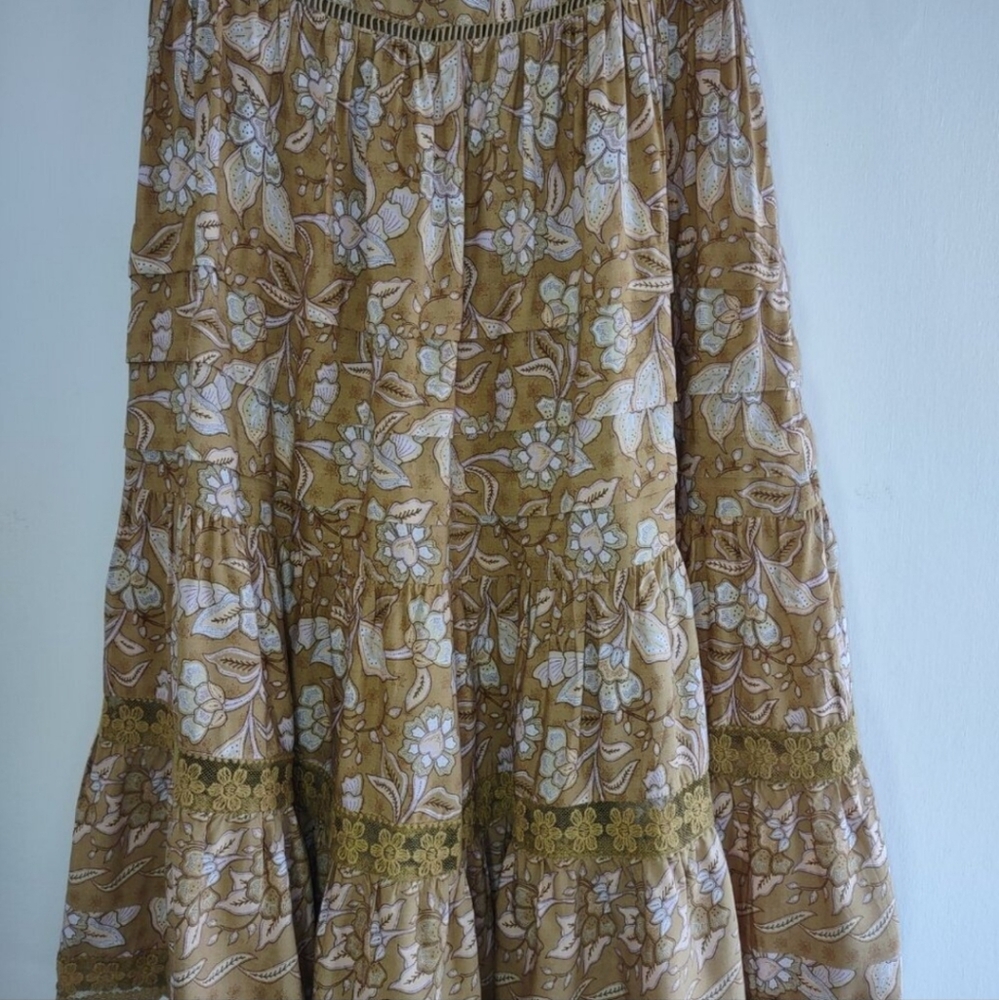 Jaase Boho Tiered Golden Yellow Tiered Mini Dress | NWT| Size Medium - Picture 7 of 11